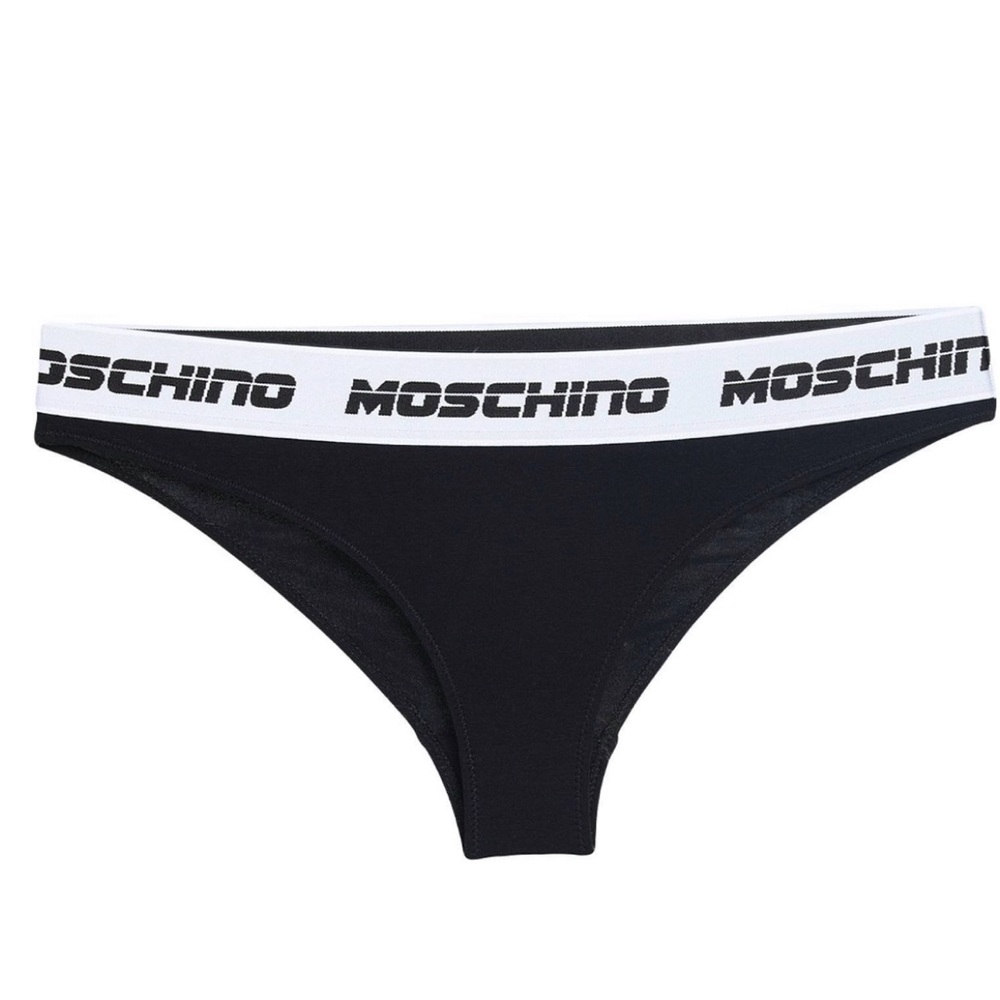 Moschino black thongs
